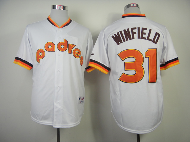 Men San Diego Padres #31 Winfield White Throwback 1984 MLB Jerseys->san diego padres->MLB Jersey